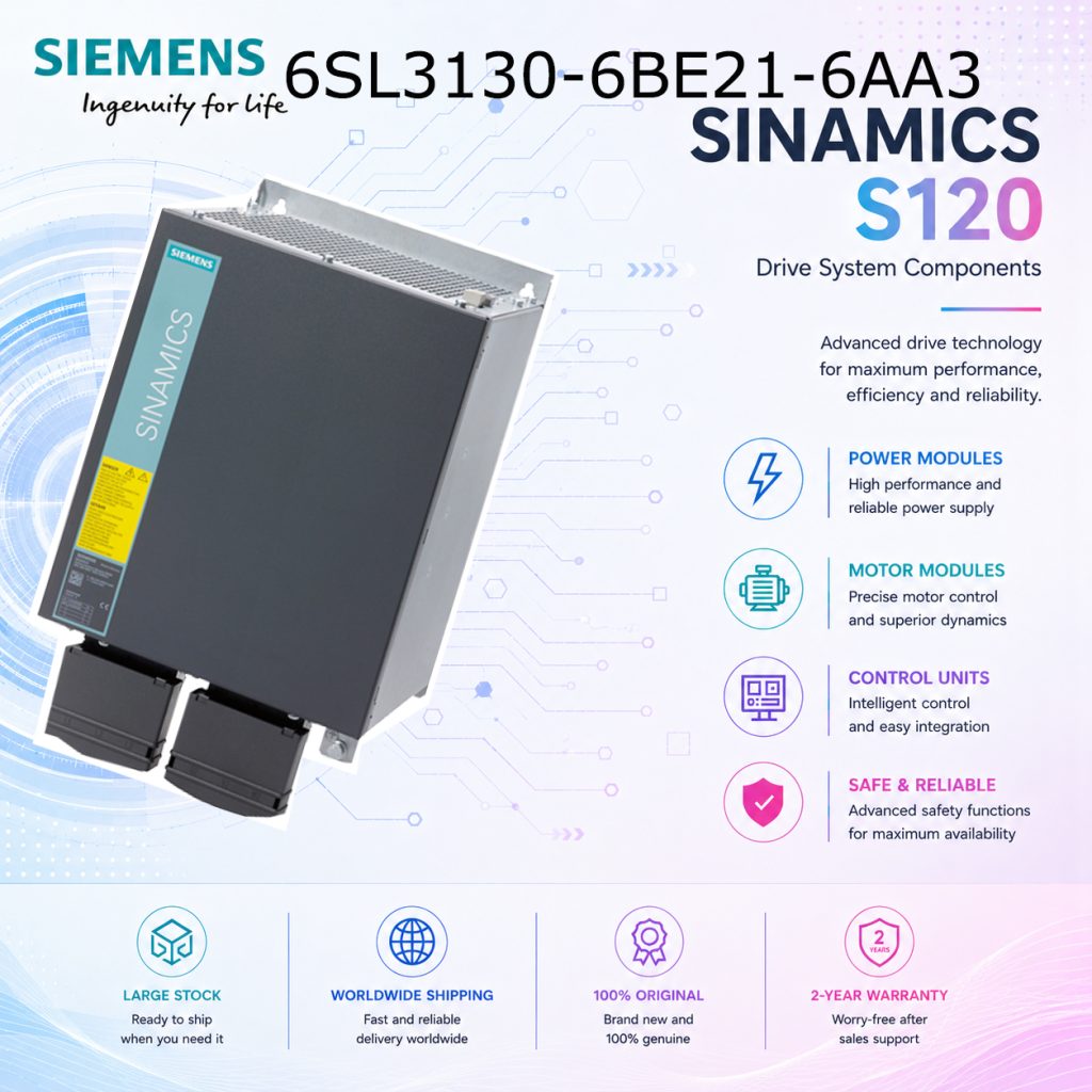 Siemens 6SL3130-6BE21-6AA3 SINAMICS Drive Contr...
