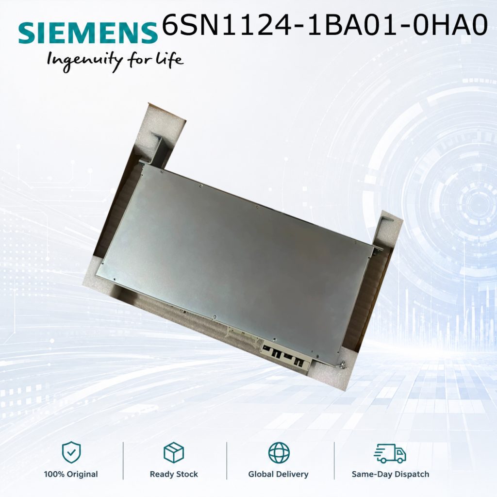 The Siemens 6SN1124-1BA01-0HA0 SIMODRIVE module...