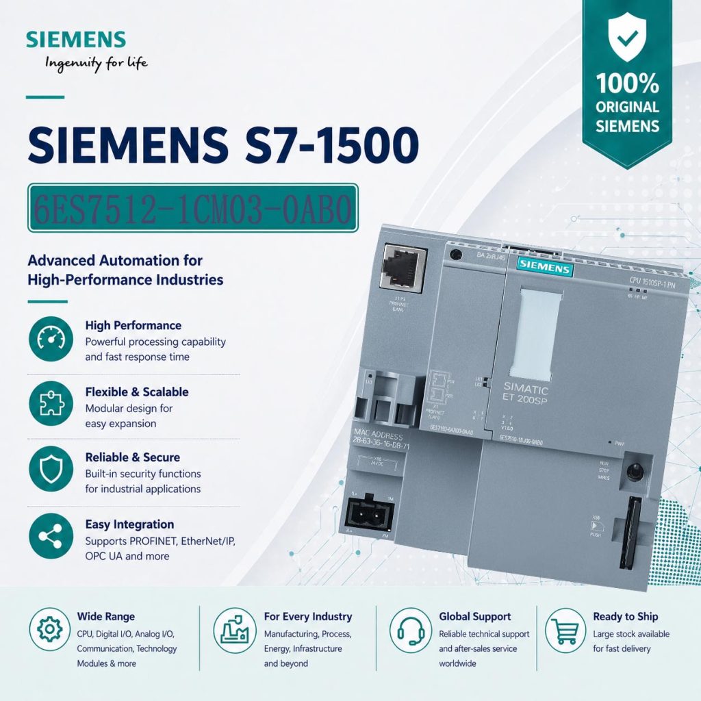 Siemens 6ES7512-1CM03-0AB0 PLC CPU for Medium I...