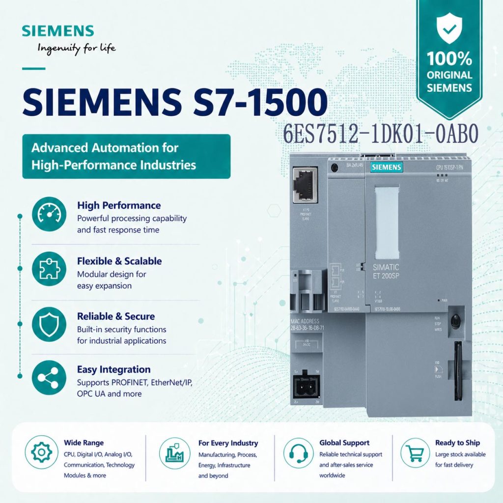 Siemens 6ES7512-1DK01-0AB0 Compact CPU for SIMA...