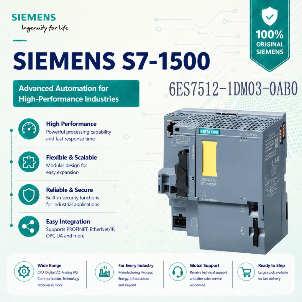 Siemens 6ES7512-1DM03-0AB0 Compact CPU for Medi...